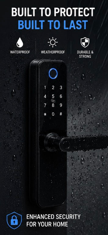 WIFI Digital Smart Door Lock Electronic Fingerprint Password Key Lock-black