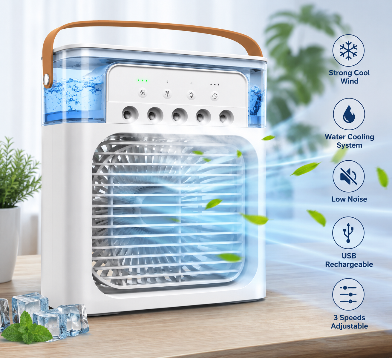 Portable USB Rechargeable Air Cooler Fan